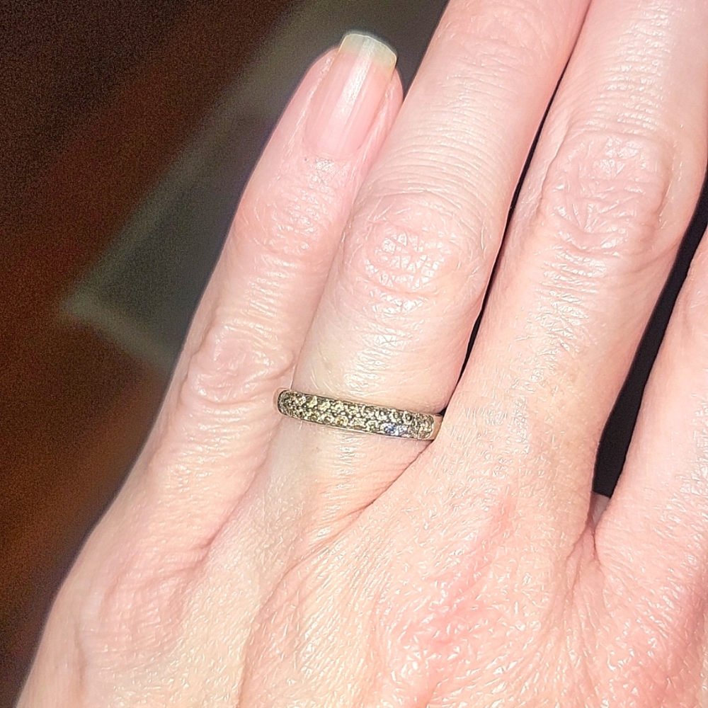Champagne diamond wedding band size 4 1/2